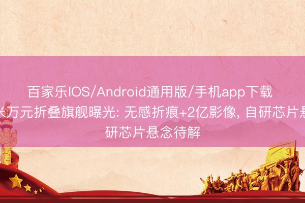 百家乐IOS/Android通用版/手机app下载 疑似小米万元折叠旗舰曝光: 无感折痕+2亿影像, 自研芯片悬念待解