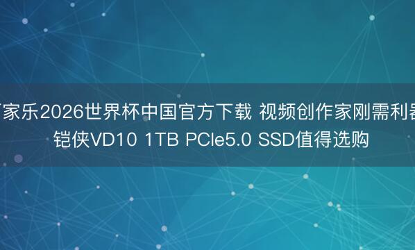 百家乐2026世界杯中国官方下载 视频创作家刚需利器! 铠侠VD10 1TB PCIe5.0 SSD值得选购